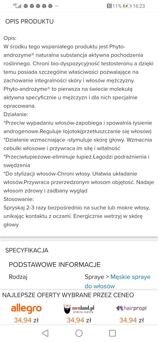 Markowy balsam do włosów dla mężczyzn. Integrall hair care for men