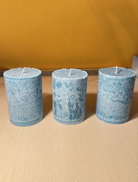 Niebieskie świece ozdobne 3 sztuki 10cm