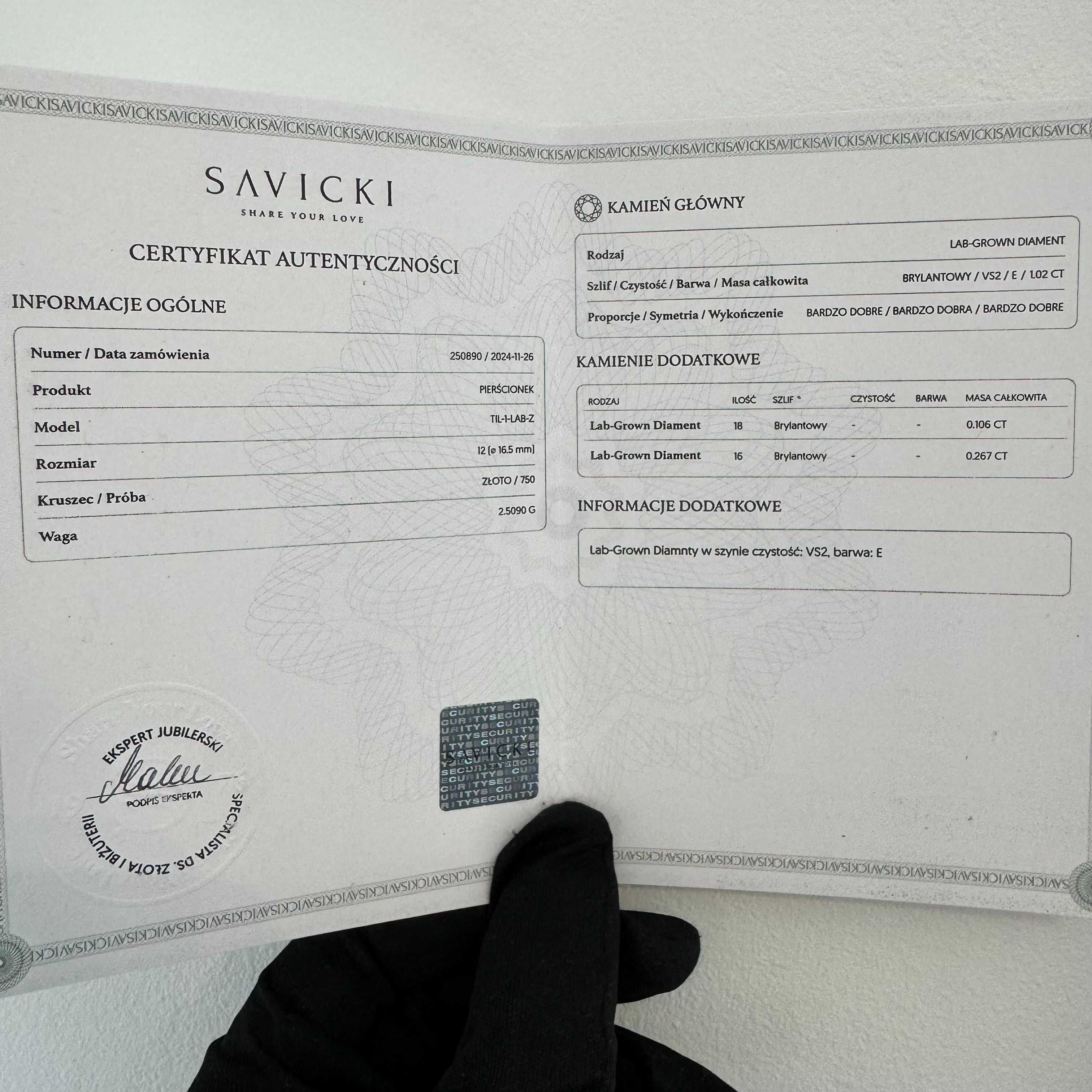 Pierścionek Zaręczynowy This Is Love  Savicki (750, 2,50g,R12)