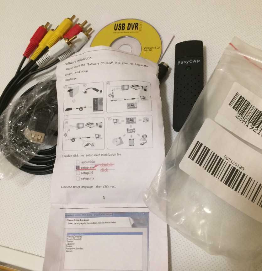 Плата USB Video захвата "EasyCAP" новая (с драйверами)