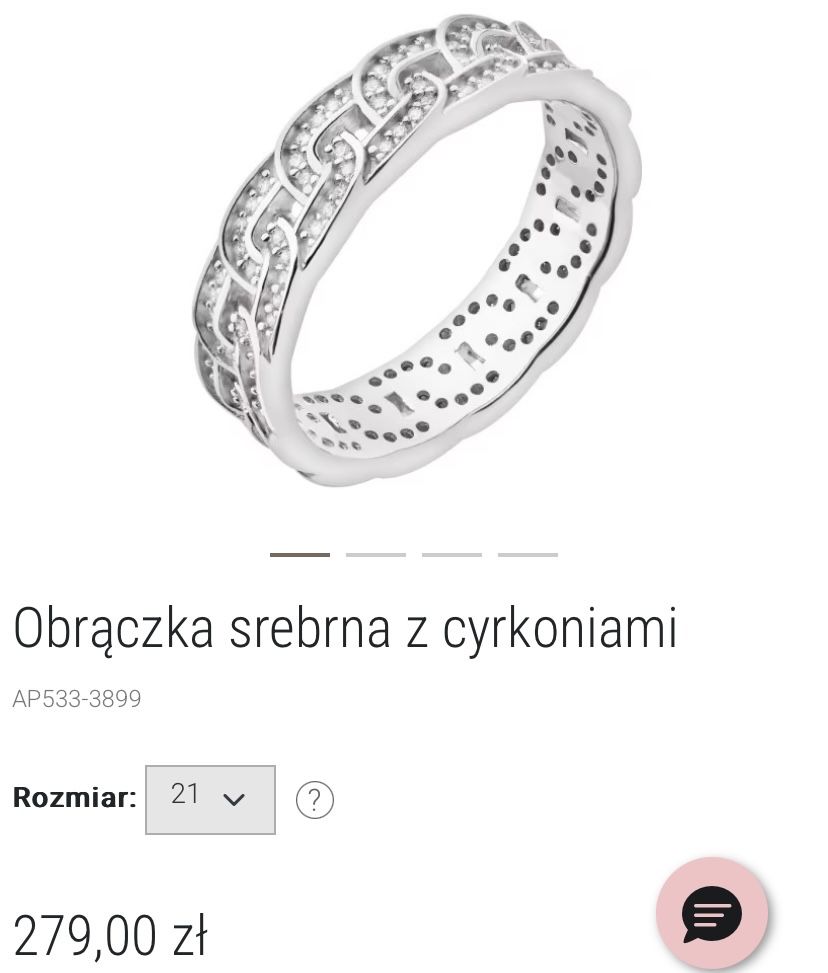Obrączka srebrna z cyrkoniami