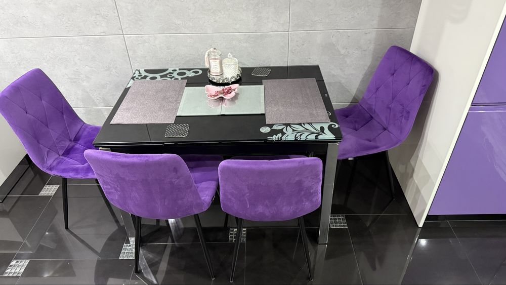 Piekny rozkladany stol glamour 110x74