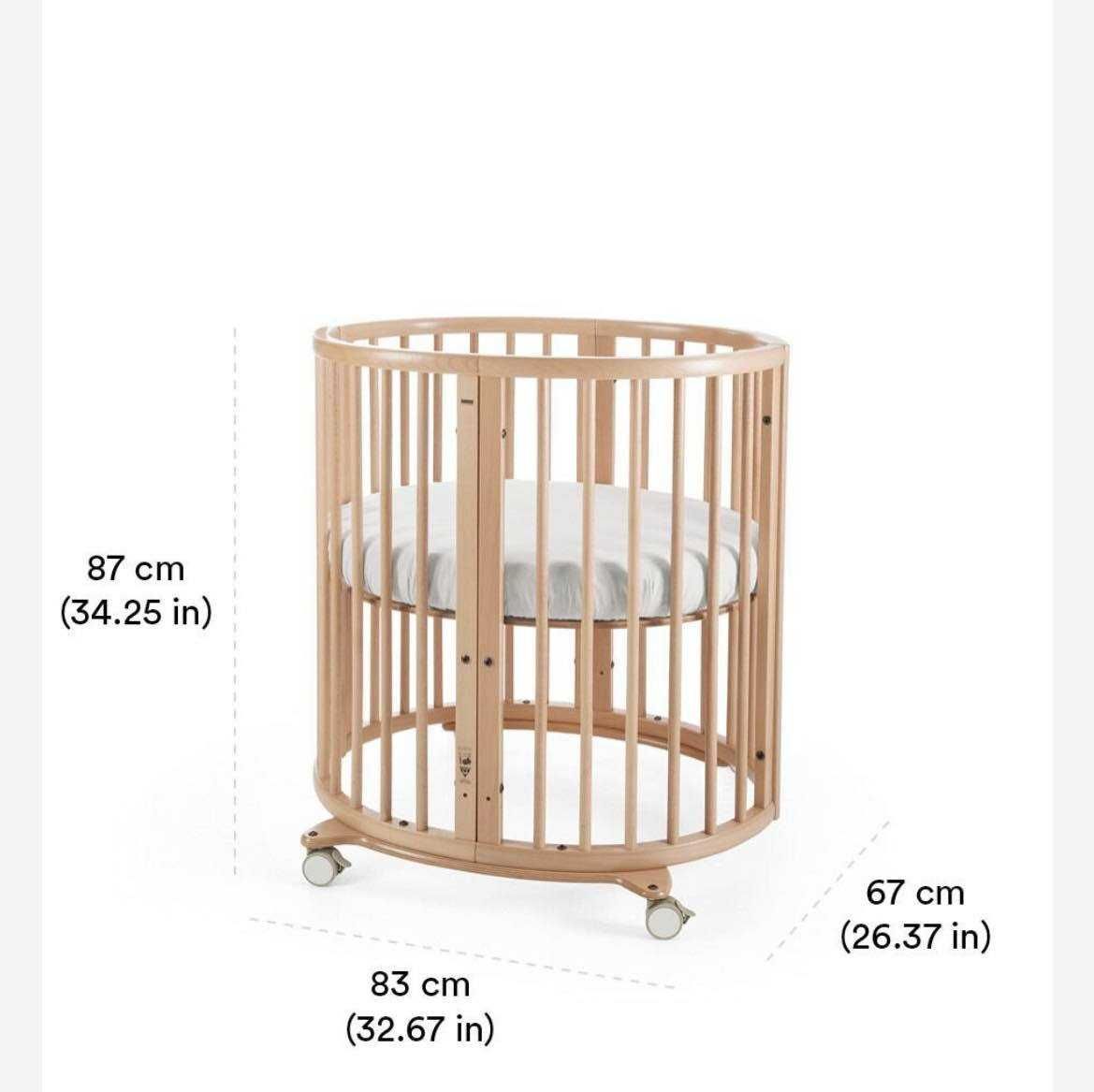 Łóżeczko Stokke mini z materacem. Zestaw.