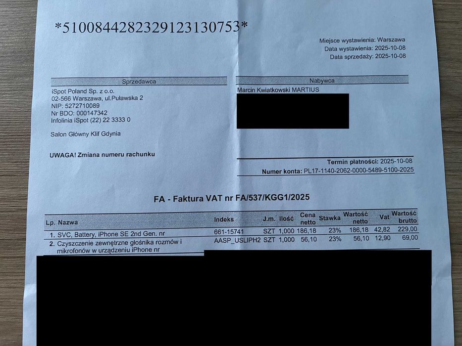 iPhone SE 2020, 128GB: nowa oryginalna bateria, problem z mikfofonem