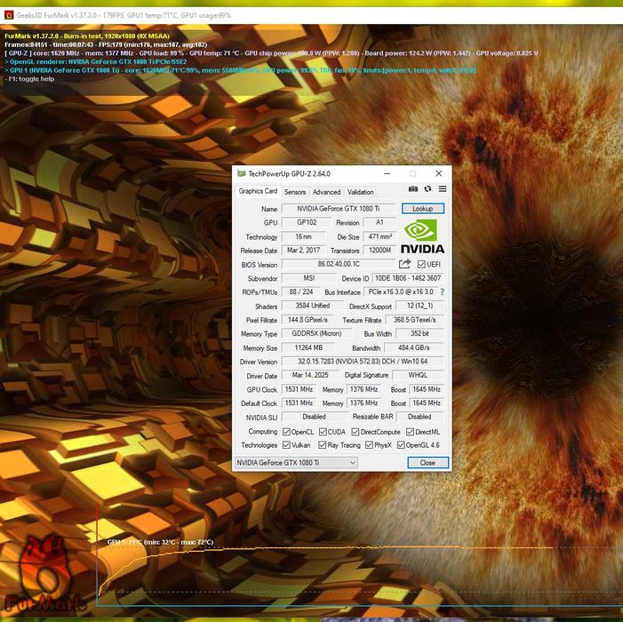 ігрова відеокарта GTX1080Ti 11GB 352bit MSI Armor OC. Trade-in