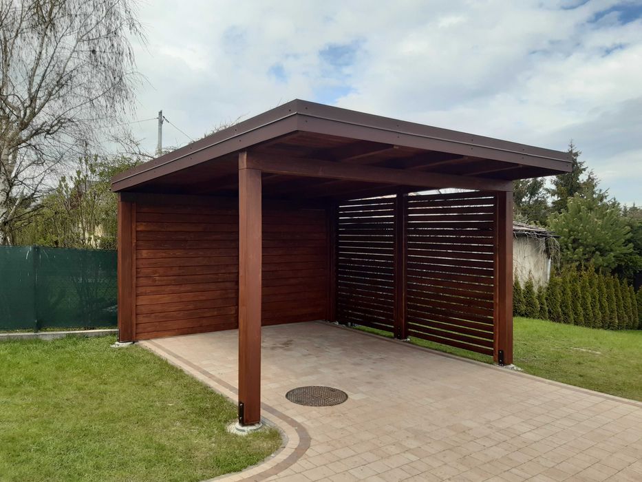 Drewniana Wiata, zadaszenie W05 na samochód