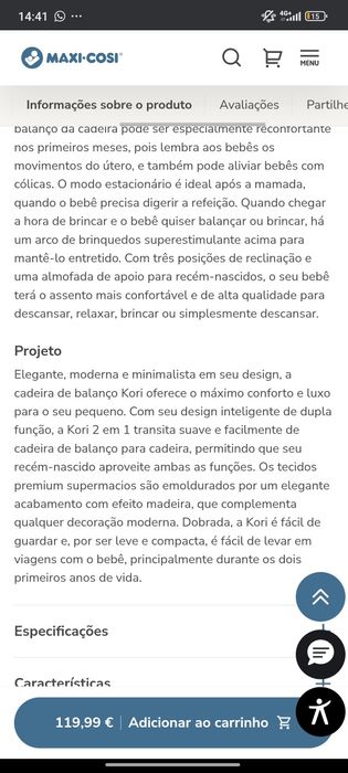 Espreguiçadeira Maxi Cosi Kori