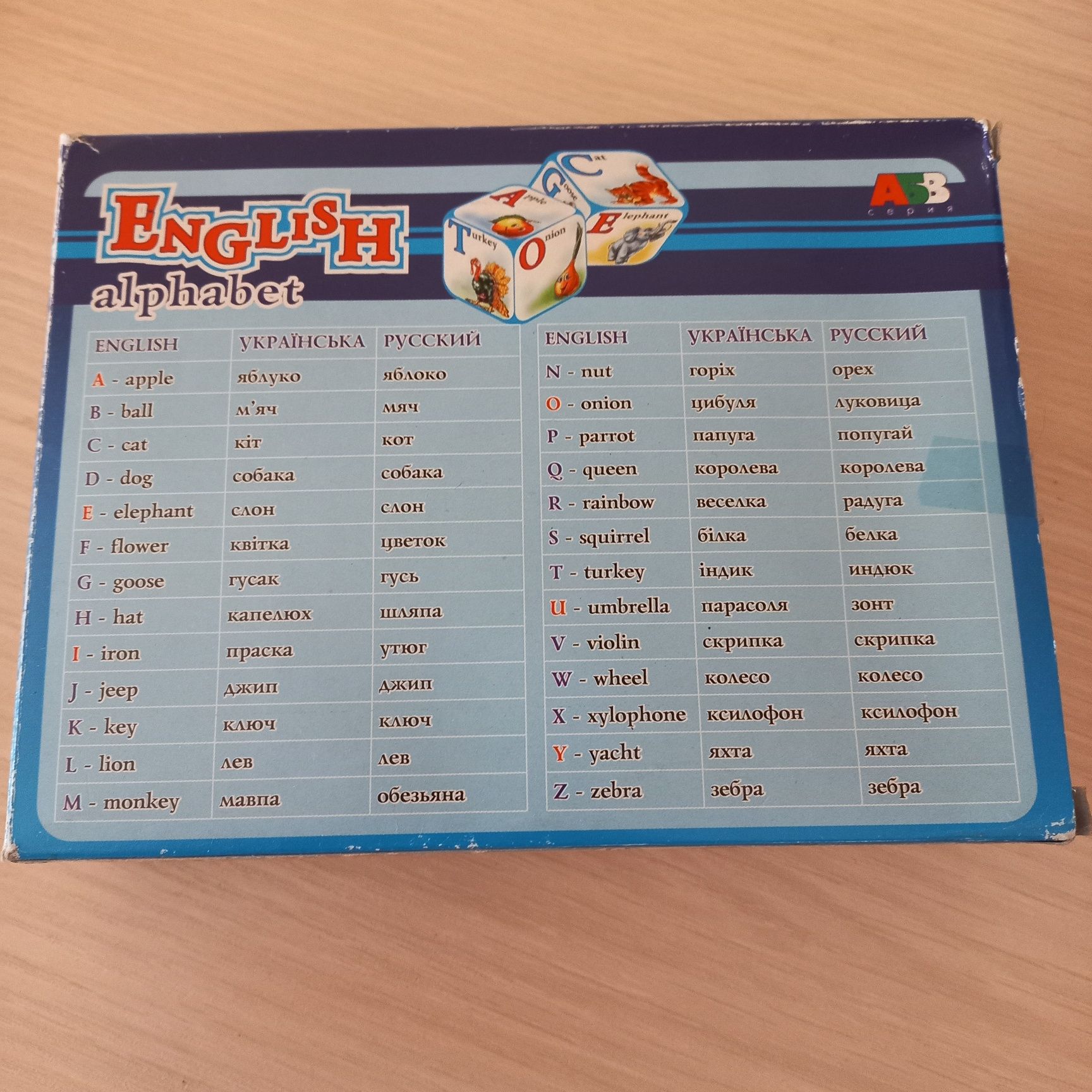 Кубики дитячі англійська абетка