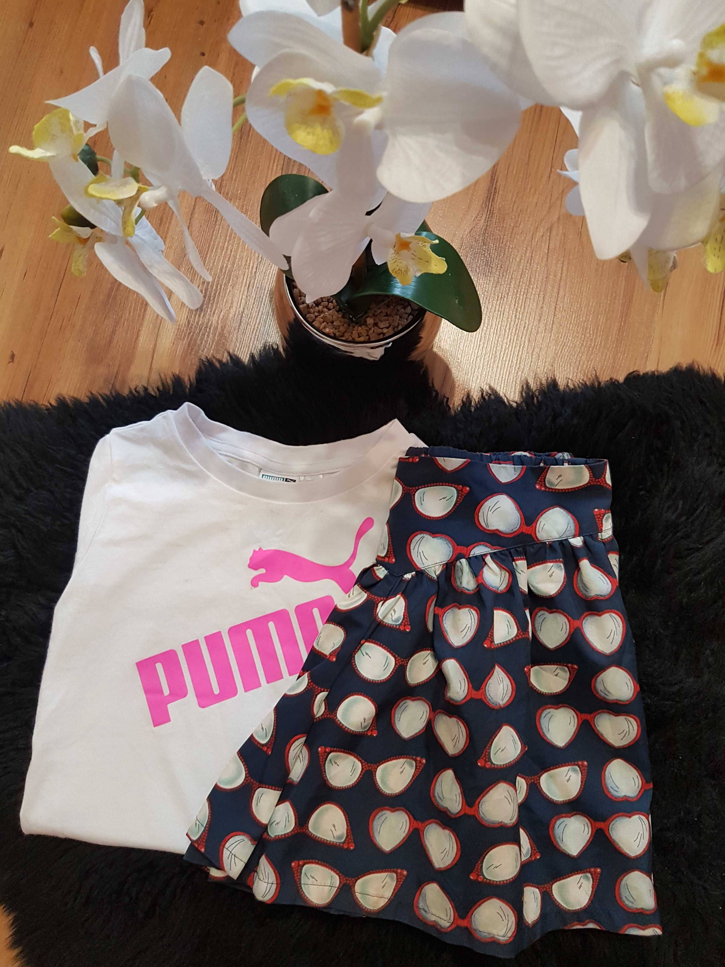 Cudny zestaw;) bluzeczka PUMA spódnico spodenki roz 104/110