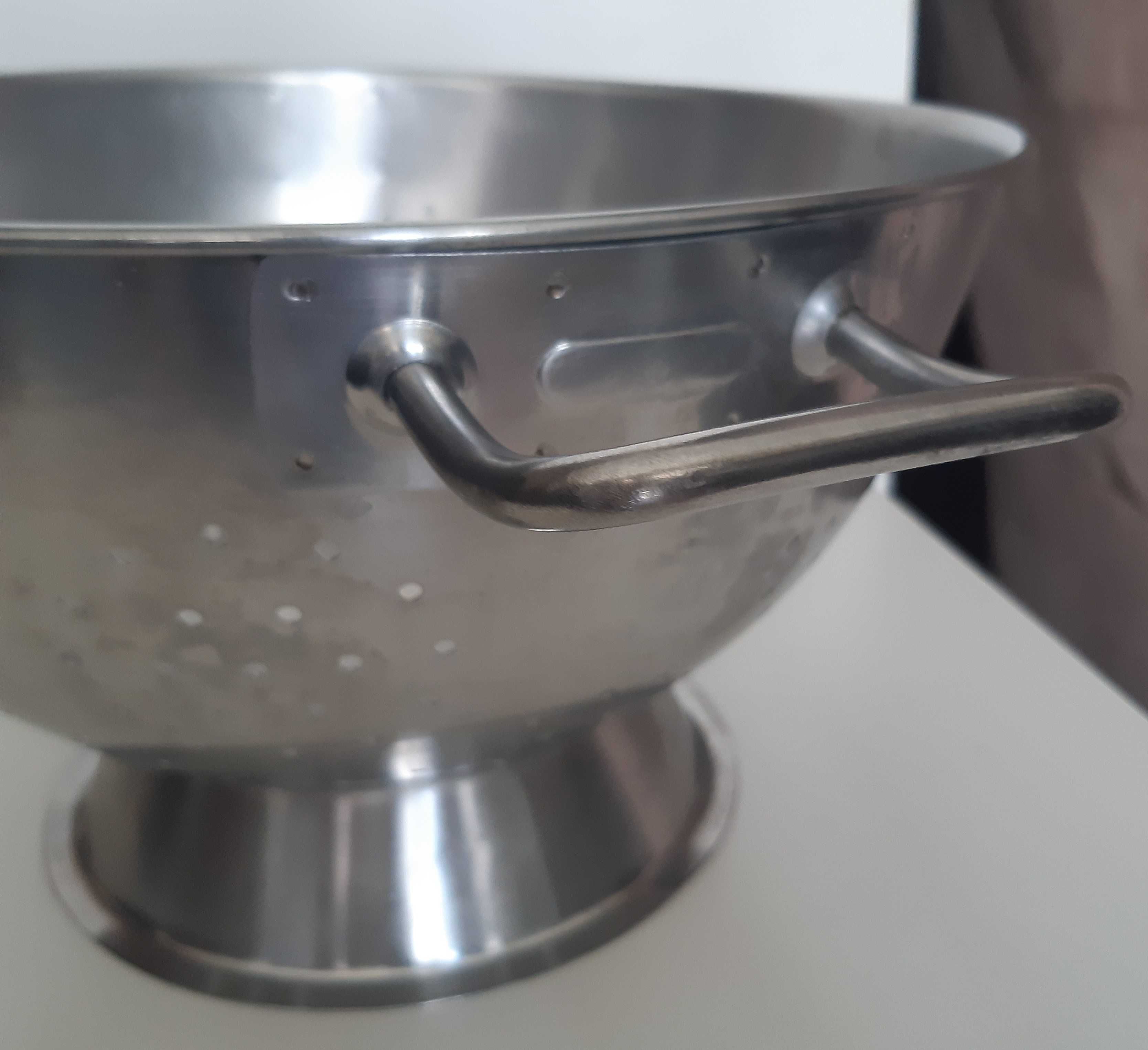 Grande Escoador Escorredor 33cm c/ Asas Aço Inox 18/10