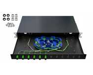 Przełącznica Światłowodowa Szuflada RACK 19" 1U 12xSC Simplex Czarna