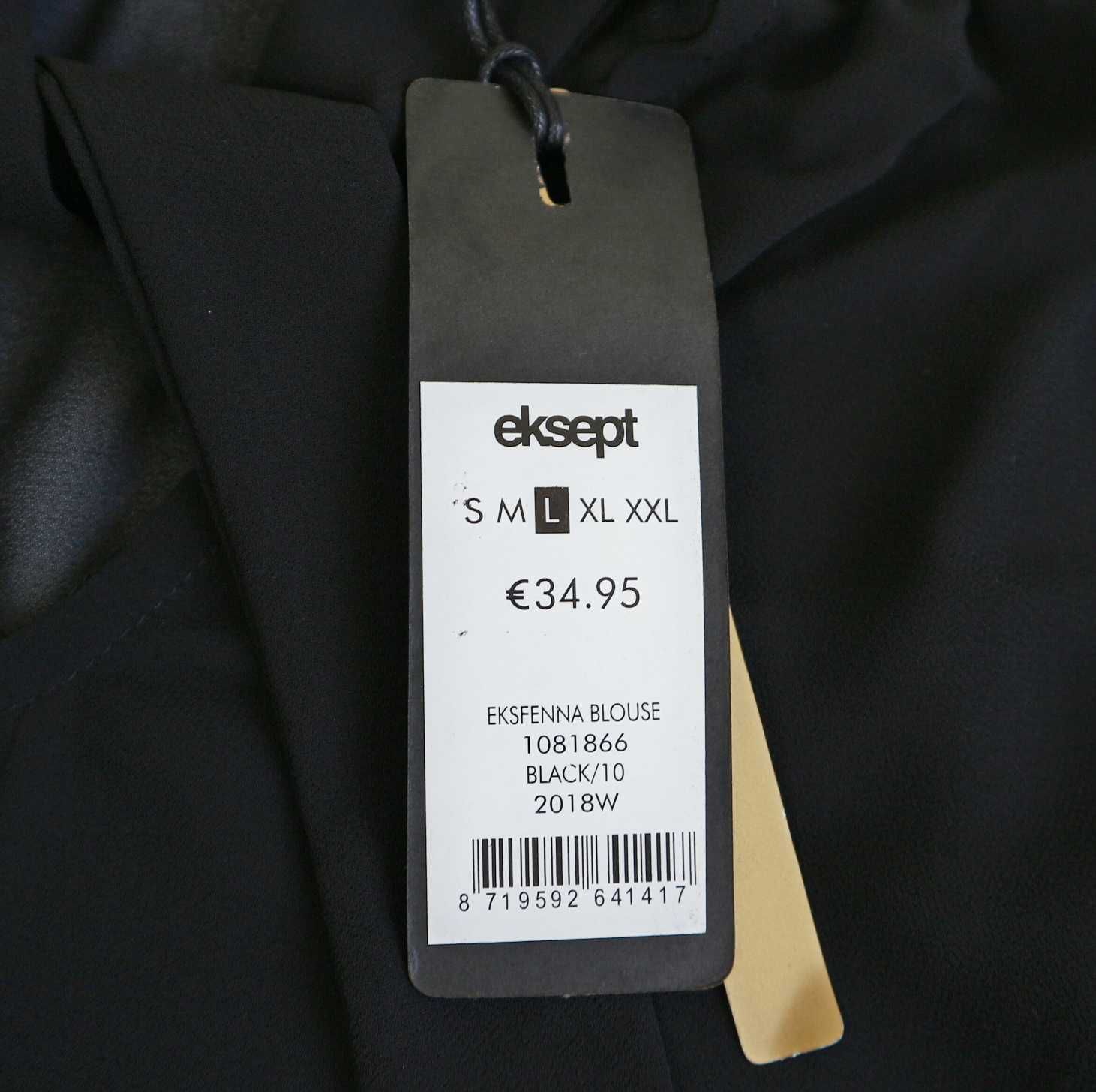 EKSEPT | szyfonowa czarna bluzka NOWA L