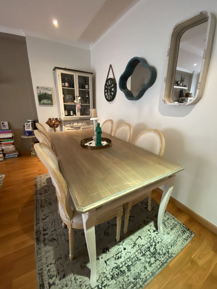 Mesa e cadeiras vintage / retro - conjunto sala jantar 6 pessoas