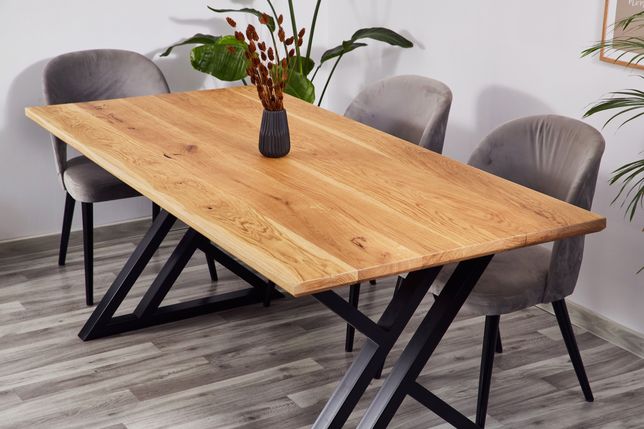 Stół dębowy z litego drewna 190x90x76 cm
