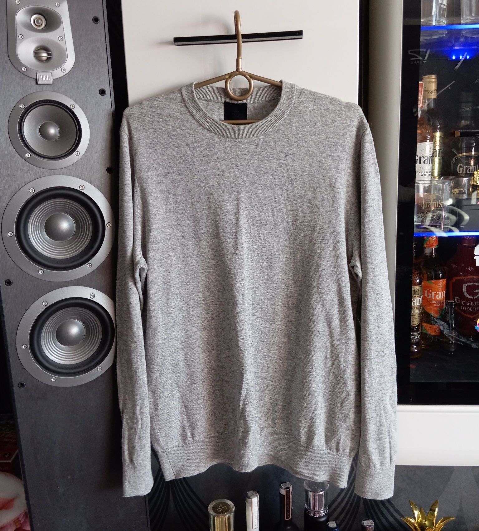 Sweter męski szary H&M jesienny wiosenny M
