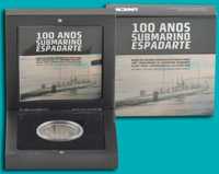 Moeda 2.5 € Prata Proof 100 Anos Submarino Espadarte 2013