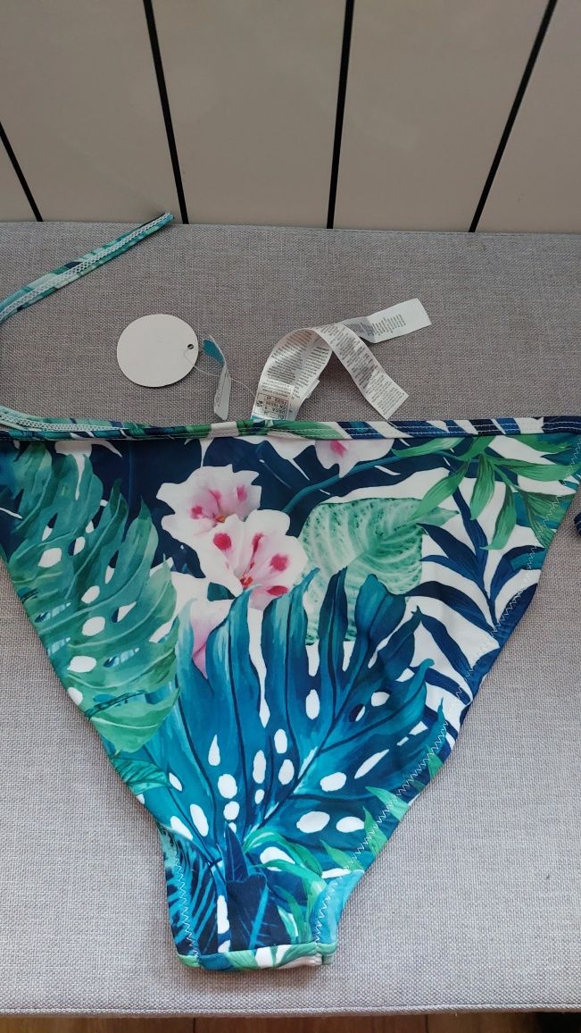 Nowy dół od bikini M stroju kąpielowego w zielone liście 38 ensored