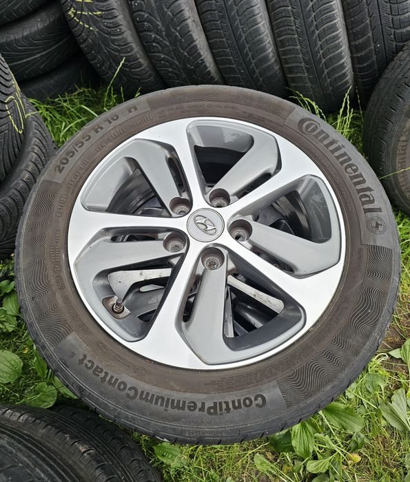 Koła felgi alu oryginał hyundai 5x114.3 6.5j et50 16" opony lato 205/5