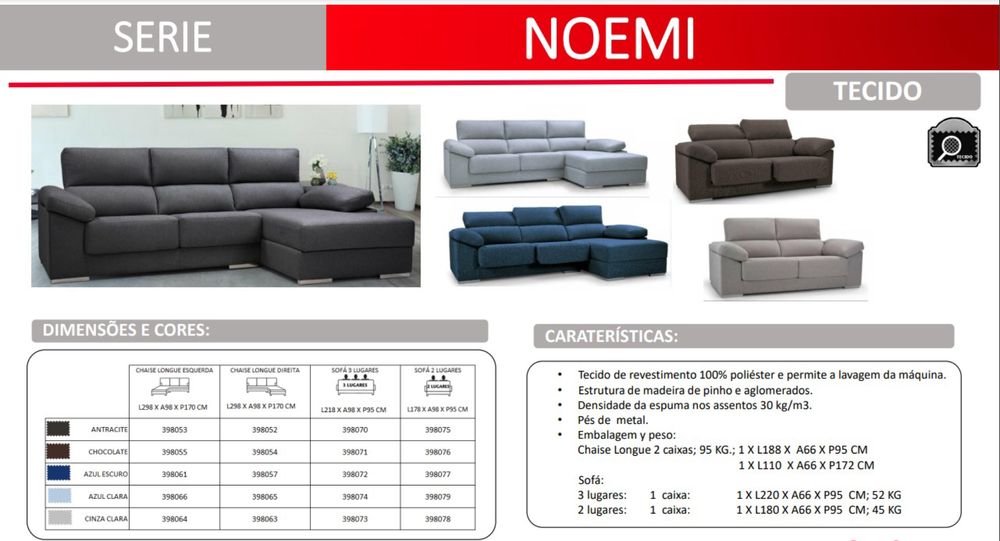 Sofa noemi cinzendo com garantia