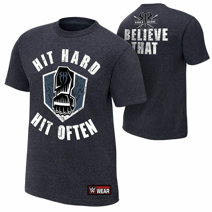 T-shirt Roman Reigns "Hit hard Hit often" OFICIAL