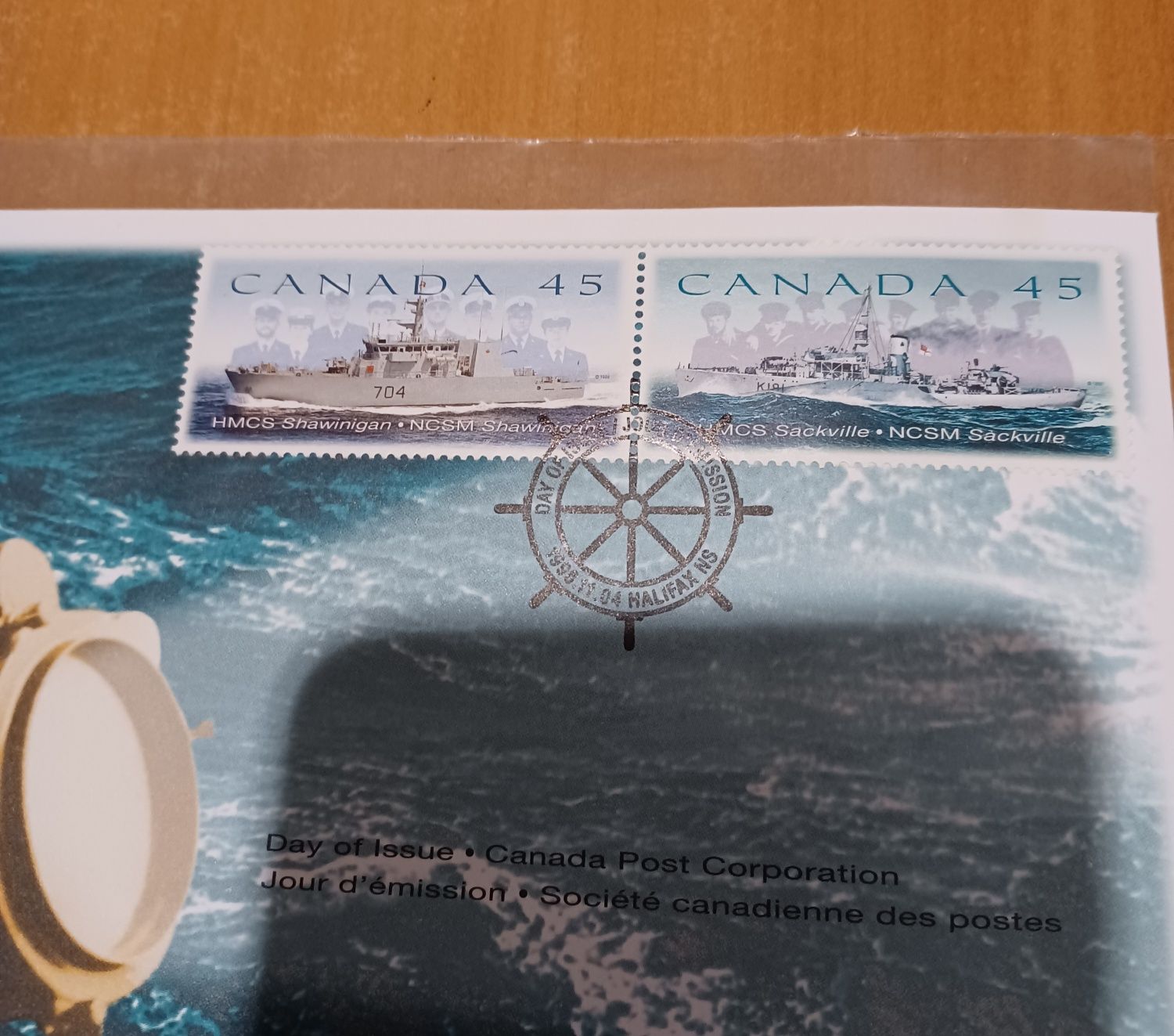 FDC Canadá, 1998, navios de guerra