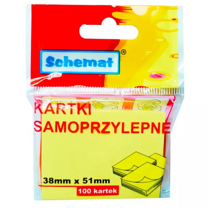 Karteczki samoprzylepne 38x51mm 100szt. Schemat