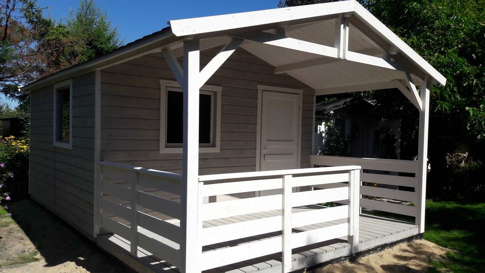 Drewniany domek ogrodowy letniskowy na działkę altana 3,8x5 z montażem