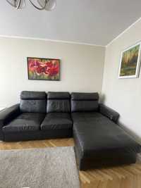 Sofa skórzana ciemnobrązowa Ikea