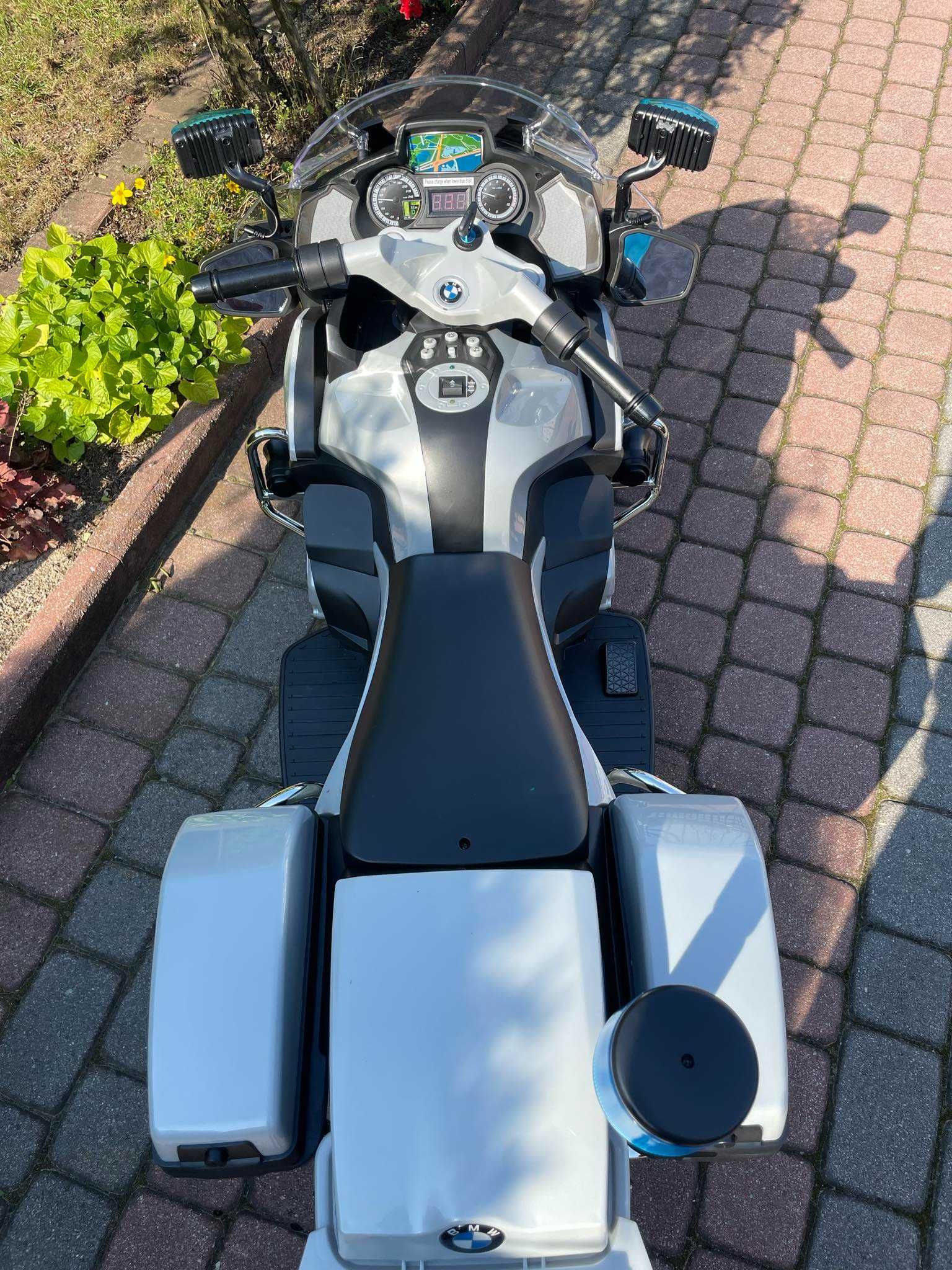Duży Motor na akumulator BMW Policja 124cm 2 SILNIKI Ścigacz Motorek