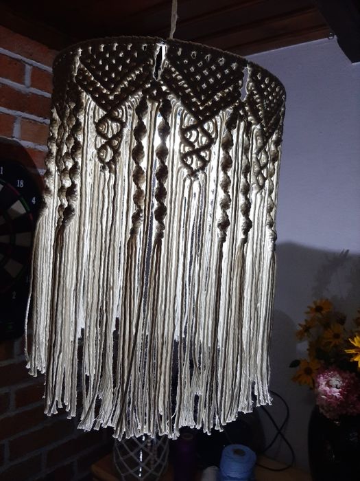 Abażur żyrandol lampa makrama boho rękodzieło