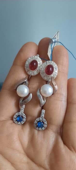 Серебряные серьги. Срібні сережки з натуральними  топазами