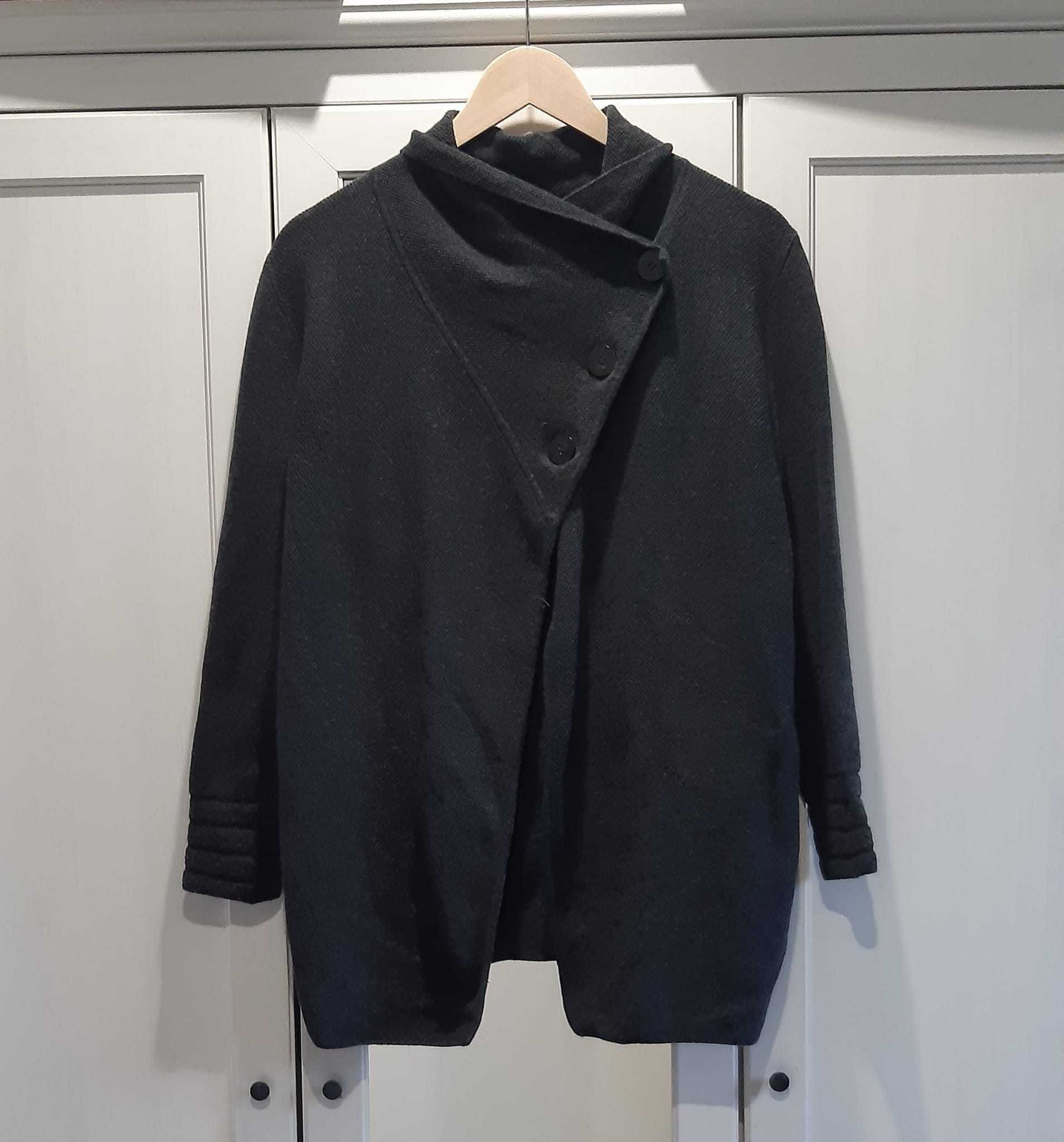 Ciepły asymetryczny sweter, 100% wełna, JIGSAW, rozmiar M