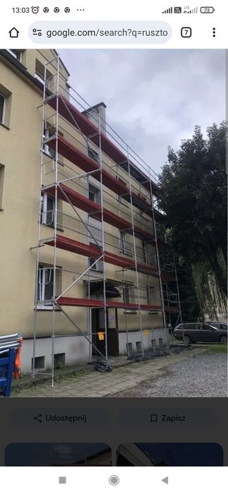 Wynajem rusztowania elewacyjnego.