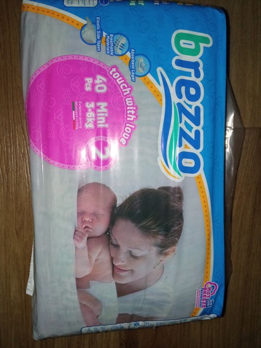 Дитячі підгузки Brezzo Mini розмір 2 (3-6 кг), 40 шт