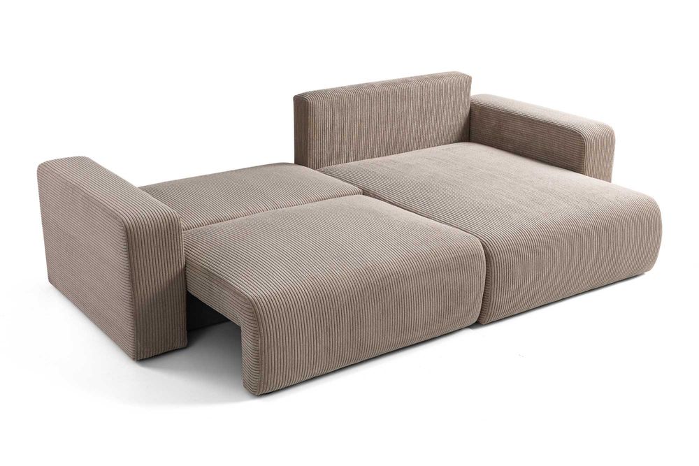 Narożnik GUSTO sztruks w stylu boho | pojemnik | funkcja spania