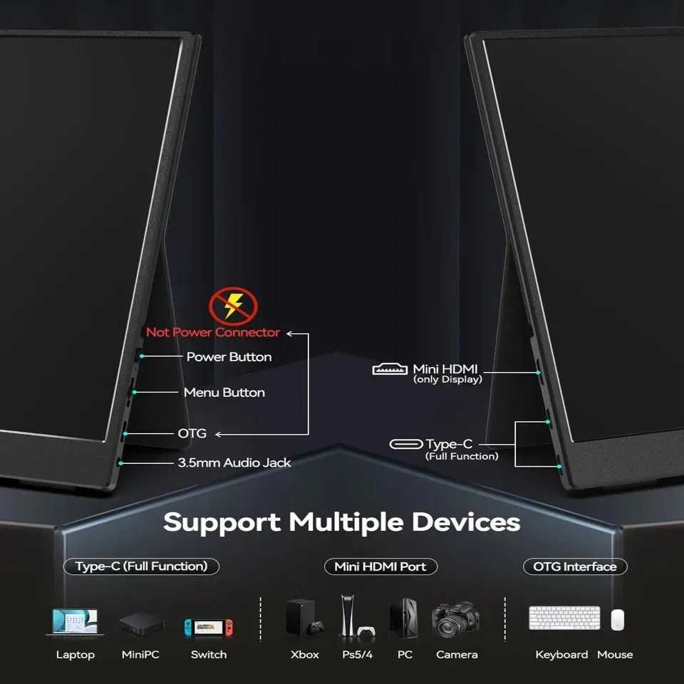 Портативный OLED монитор Bimawen F13NA 13.3", FullHD 1080p 1ms 10bit