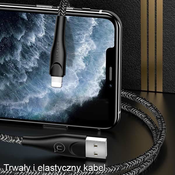 USAMS Kabel pleciony U41 lightning 3m2A czerwony/red SJ397USB02