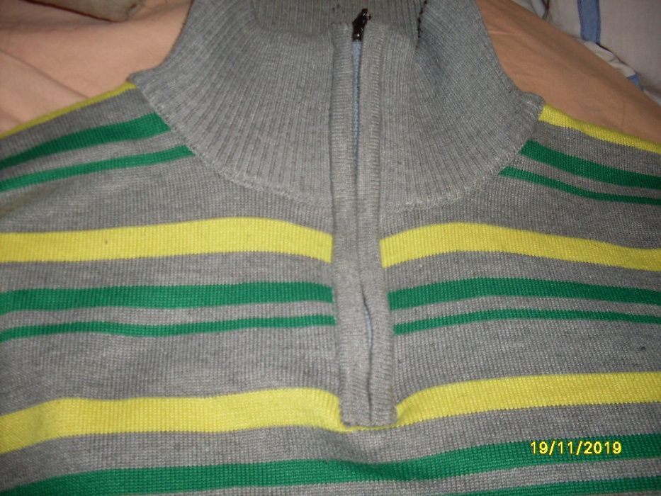 Męski sweter paski  36/38