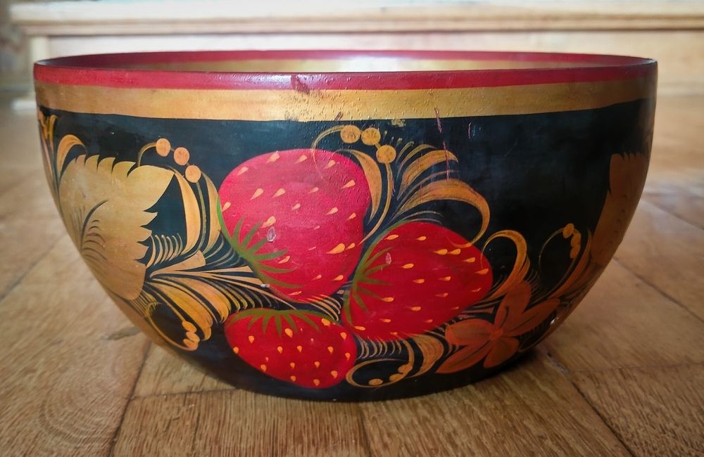 Ręcznie malowana drewniana miska!