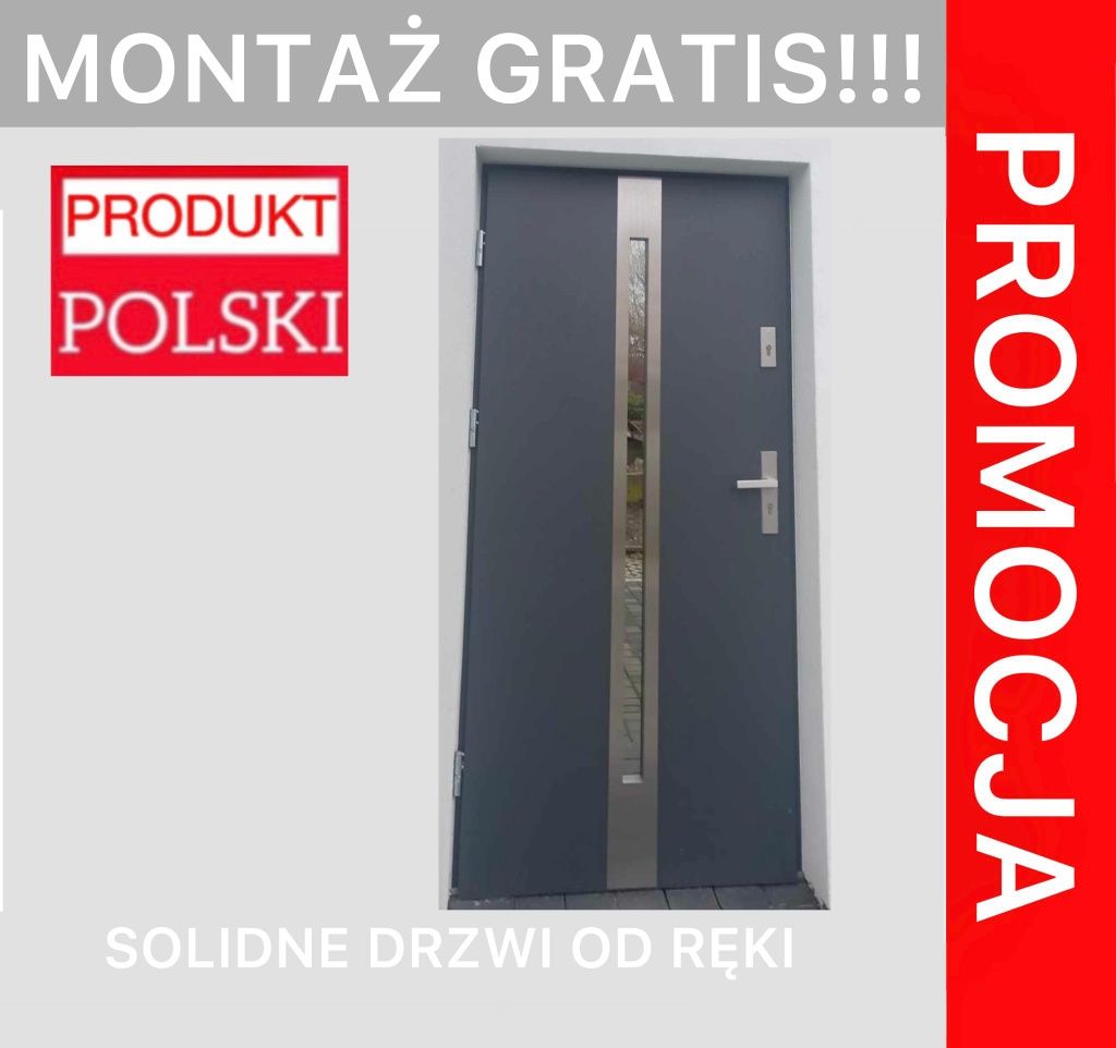 Drzwi zewnętrzne z montażem do bloku!!