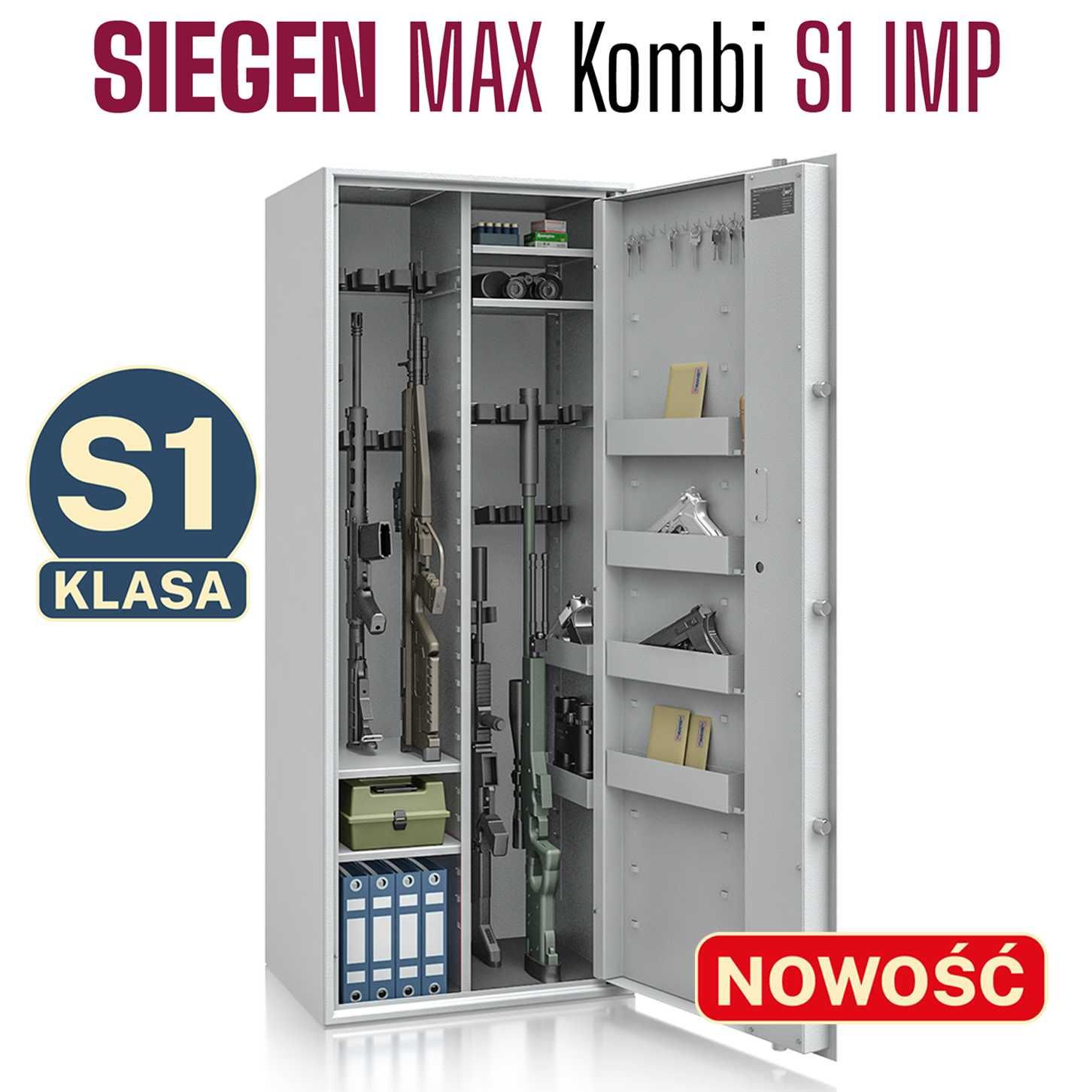 Szafa na broń SIEGEN MAX Kombi kl S1 18 szt. broni