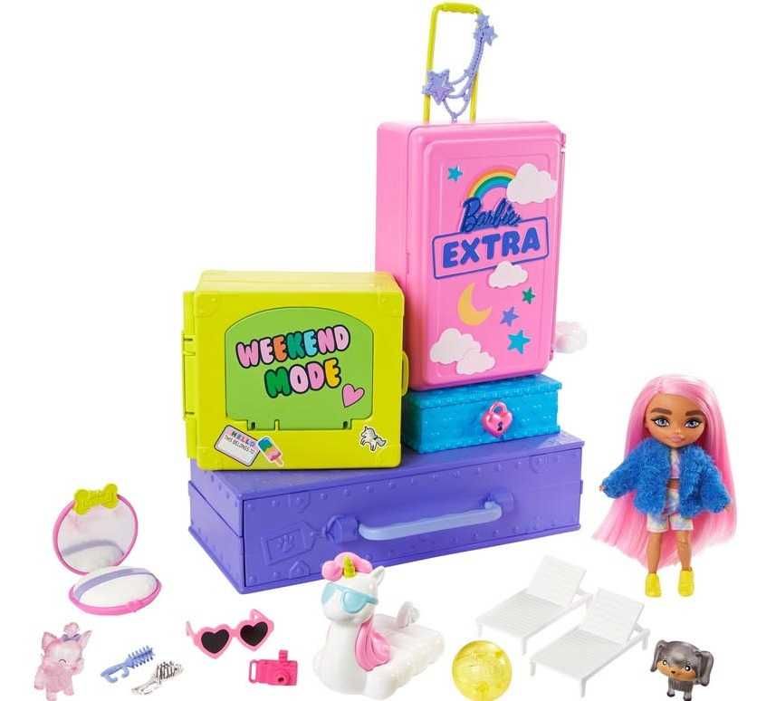 Barbie Extra Zestaw + Mała lalka + zwierzątka PETS