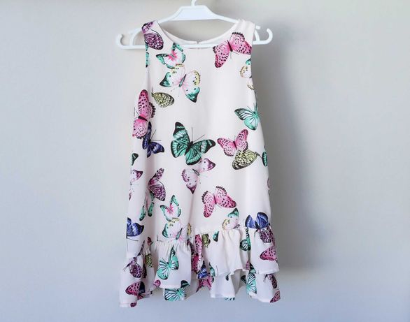 H&M - elegancka sukienka w motyle - r. 110