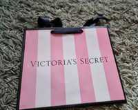 Papierowa torebka Victoria’s Secret w paske - ( M - 24x21x10 cm )