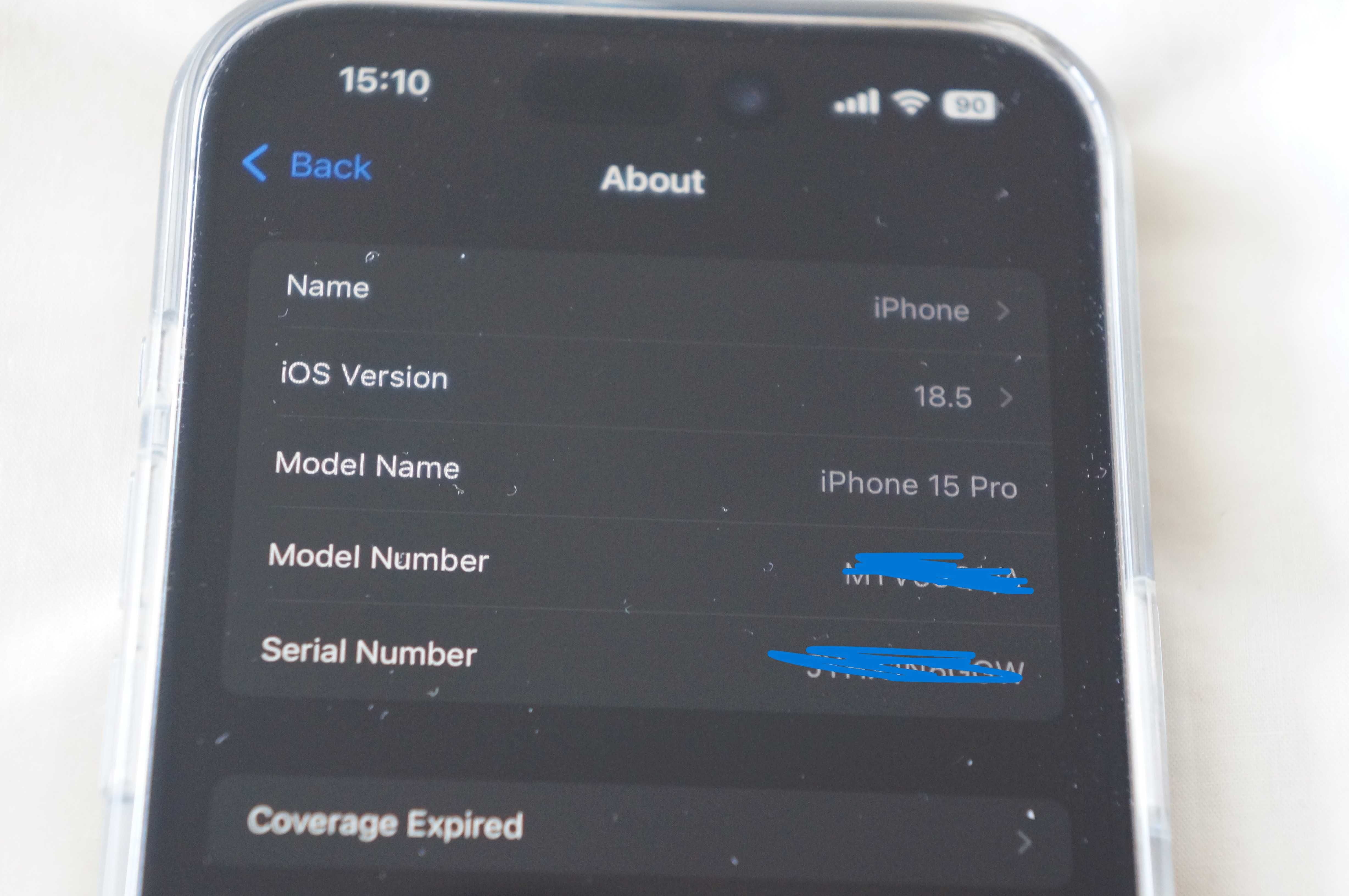 iPhone 15 Pro + Clear Case (original apple)