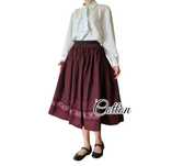 Vintage bordowa długa spódnica midi maxi