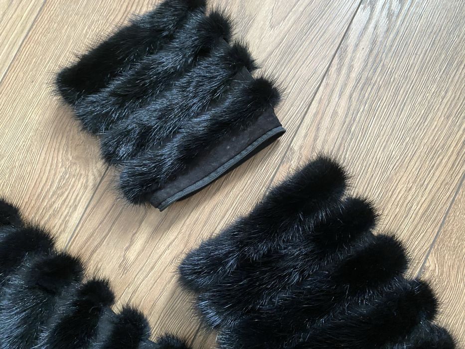 натуральна шуба хвостики норки, розмір XL на худу жінку