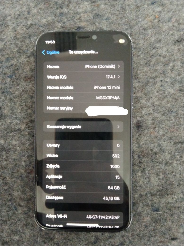 Sprzedam/Zamienię iPhone 12 mini 64GB 81%