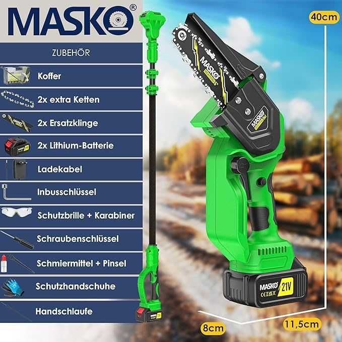 Mini piła łańcuchowa z akumulatorem 8000 mAh
