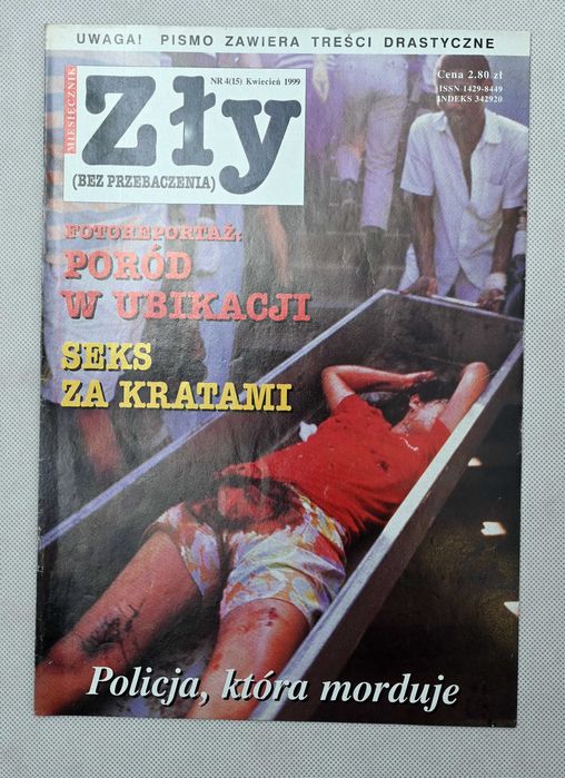 Biały kruk. Miesięcznik "Zły (bez przebaczenia)" lata 90te 4szt.